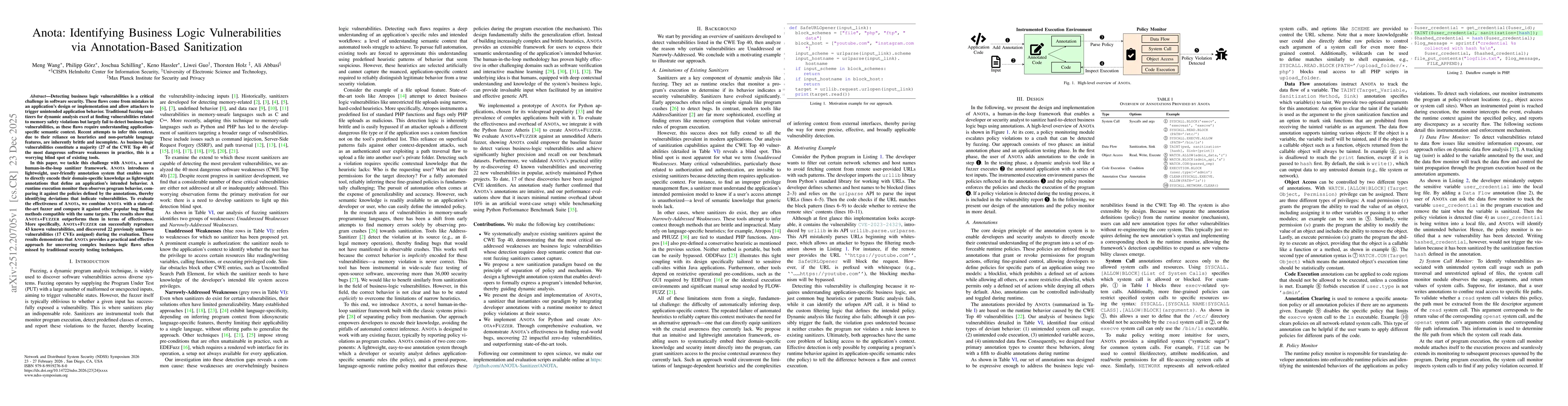 Thumbnail for Anota: Identifying Business Logic Vulnerabilities via Annotation-Based Sanitization