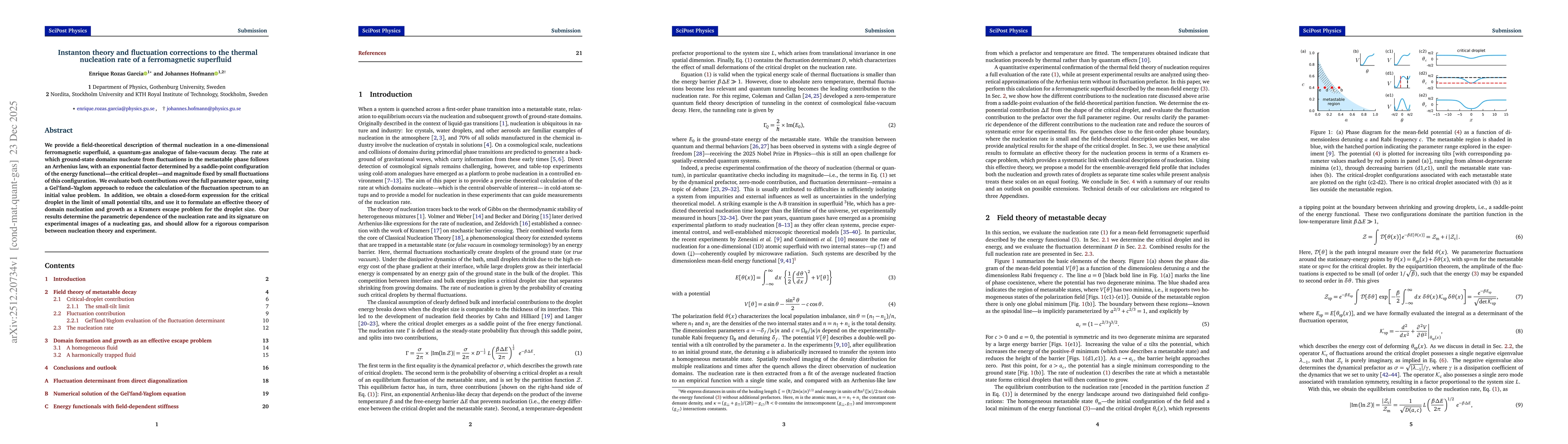 Thumbnail for Instanton theory and fluctuation corrections to the thermal nucleation rate of a ferromagnetic superfluid