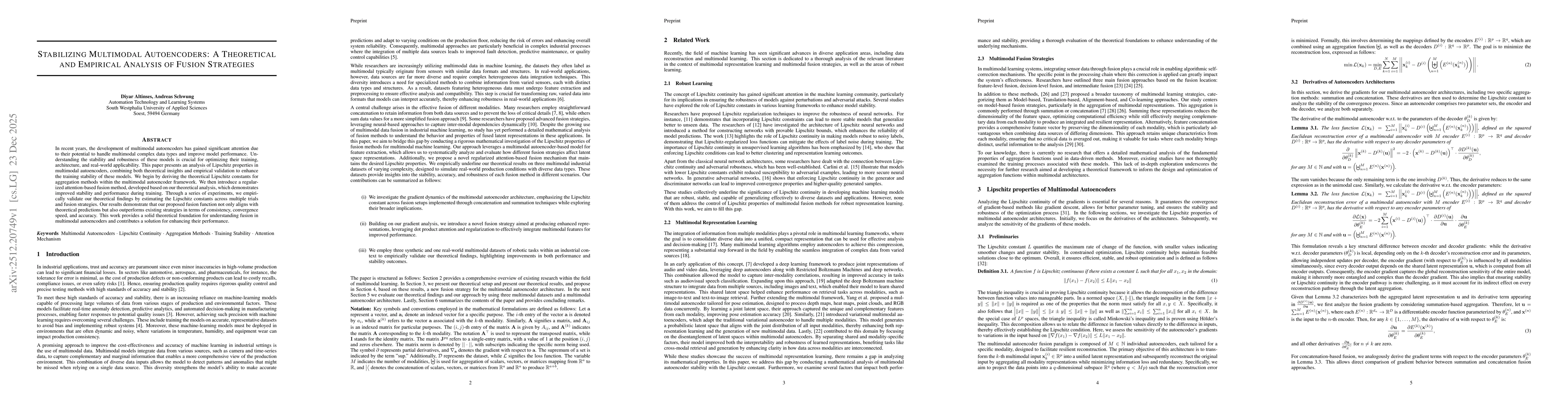 Thumbnail for Stabilizing Multimodal Autoencoders: A Theoretical and Empirical Analysis of Fusion Strategies