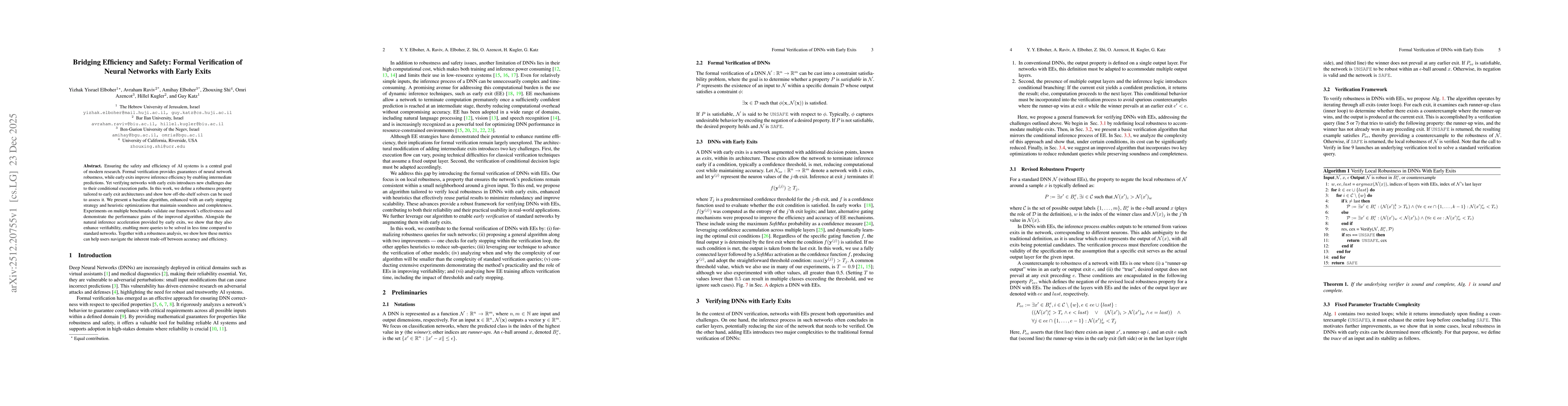 Thumbnail for Bridging Efficiency and Safety: Formal Verification of Neural Networks with Early Exits