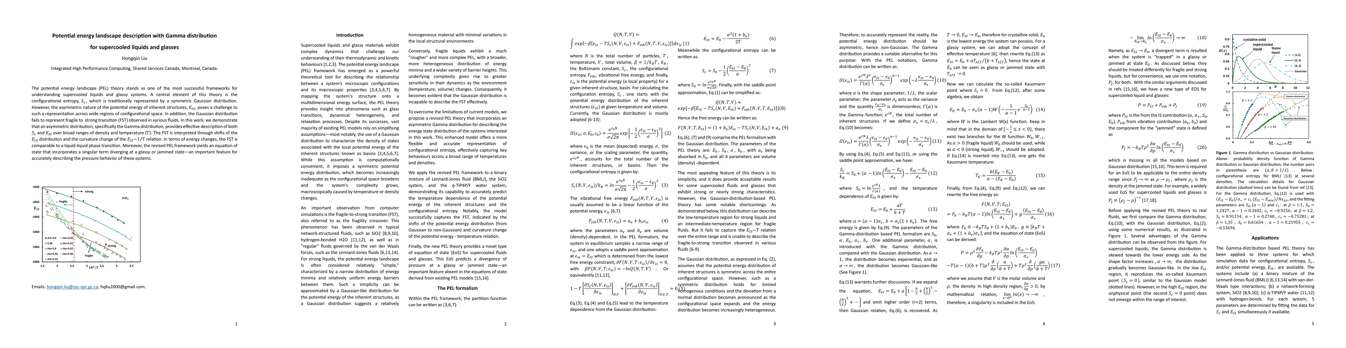 Thumbnail for Potential energy landscape description with Gamma distribution for supercooled liquids and glasses