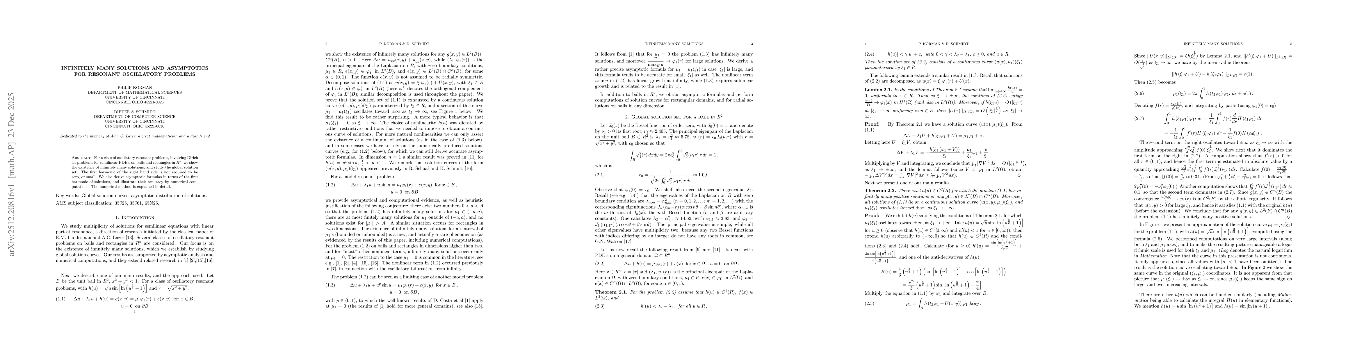 Thumbnail for Infinitely many solutions and asymptotics for resonant oscillatory problems