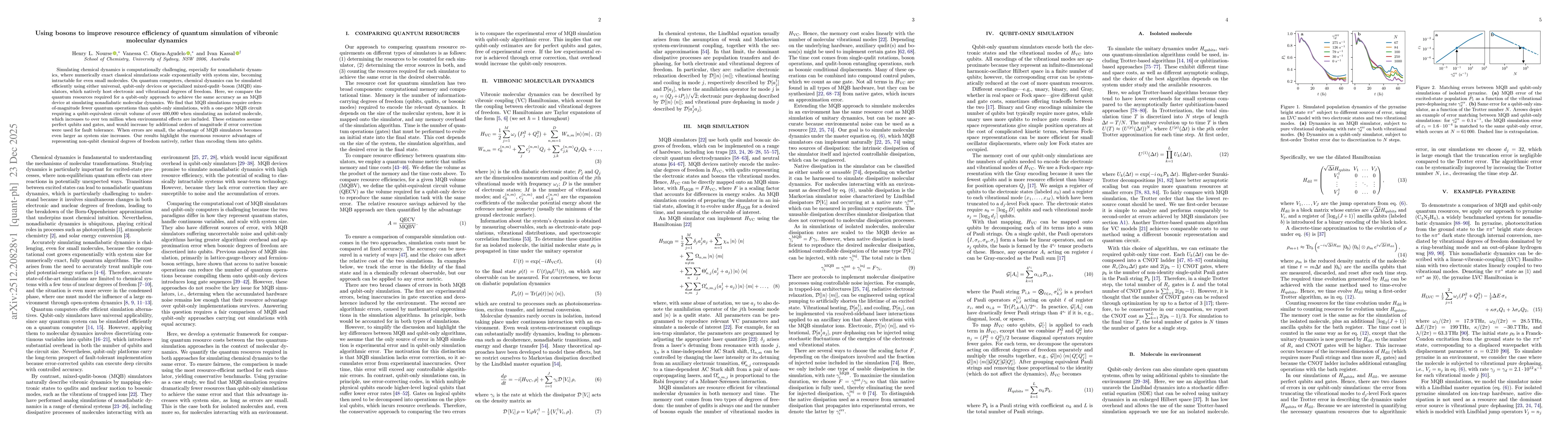 Thumbnail for Using bosons to improve resource efficiency of quantum simulation of vibronic molecular dynamics