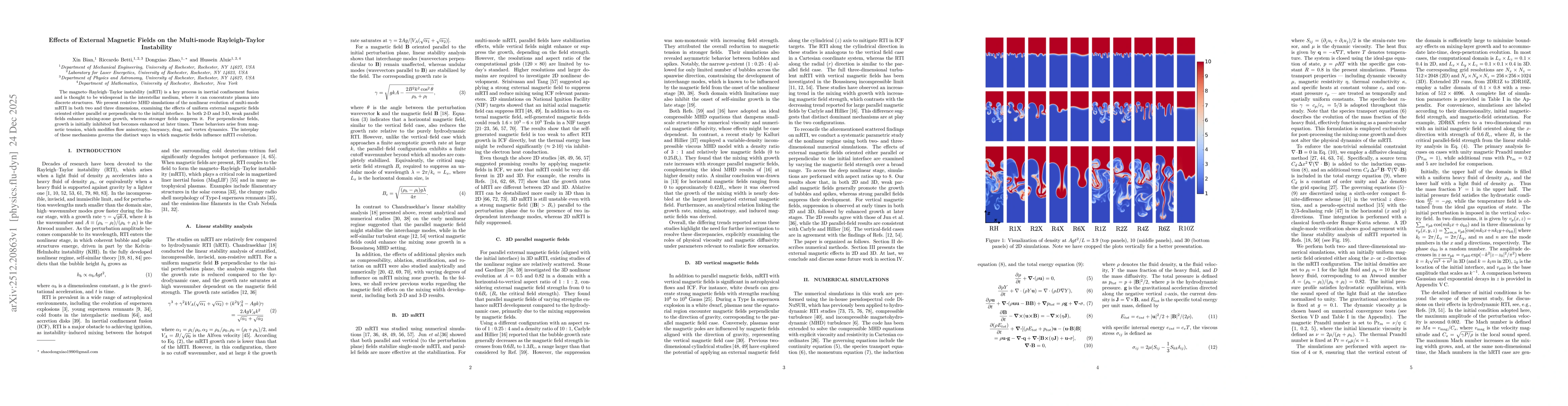 Thumbnail for Effects of External Magnetic Fields on the Multi-mode Rayleigh-Taylor Instability
