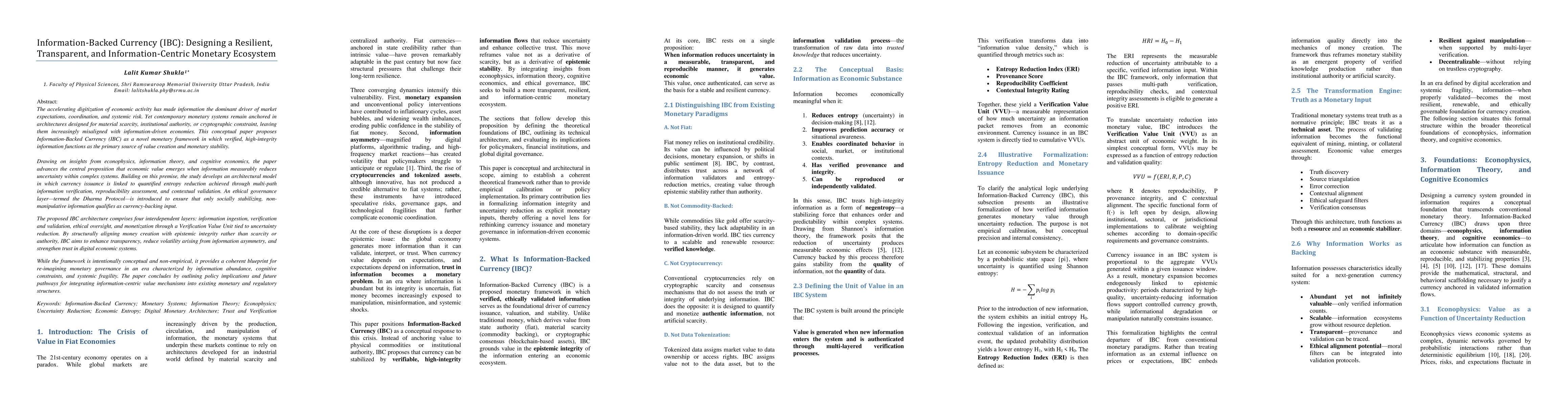 Thumbnail for Information-Backed Currency (IBC): Designing a Resilient, Transparent, and Information-Centric Monetary Ecosystem