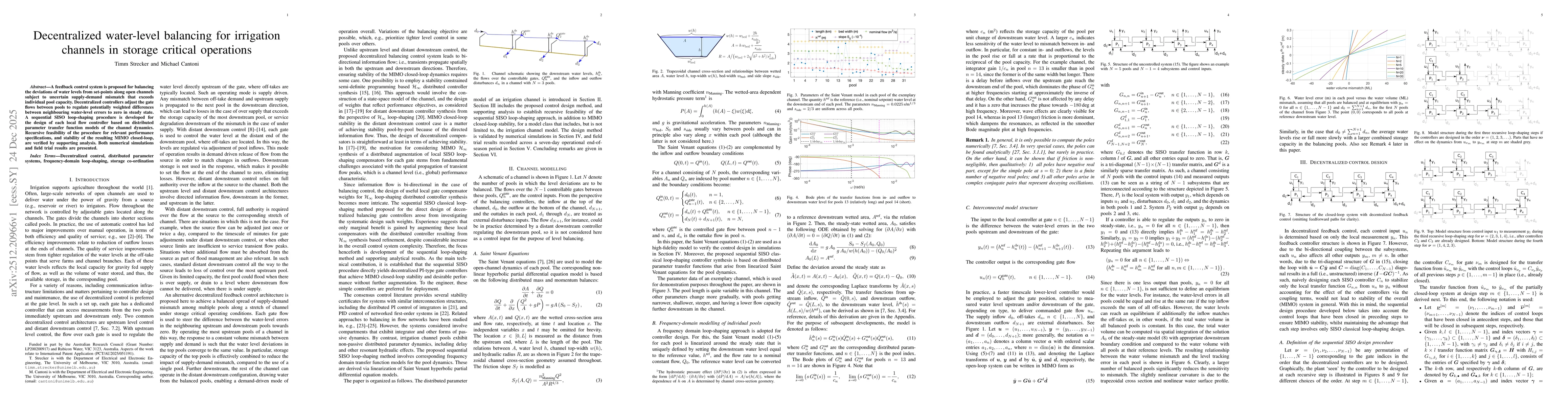 Thumbnail for Decentralized water-level balancing for irrigation channels in storage critical operations