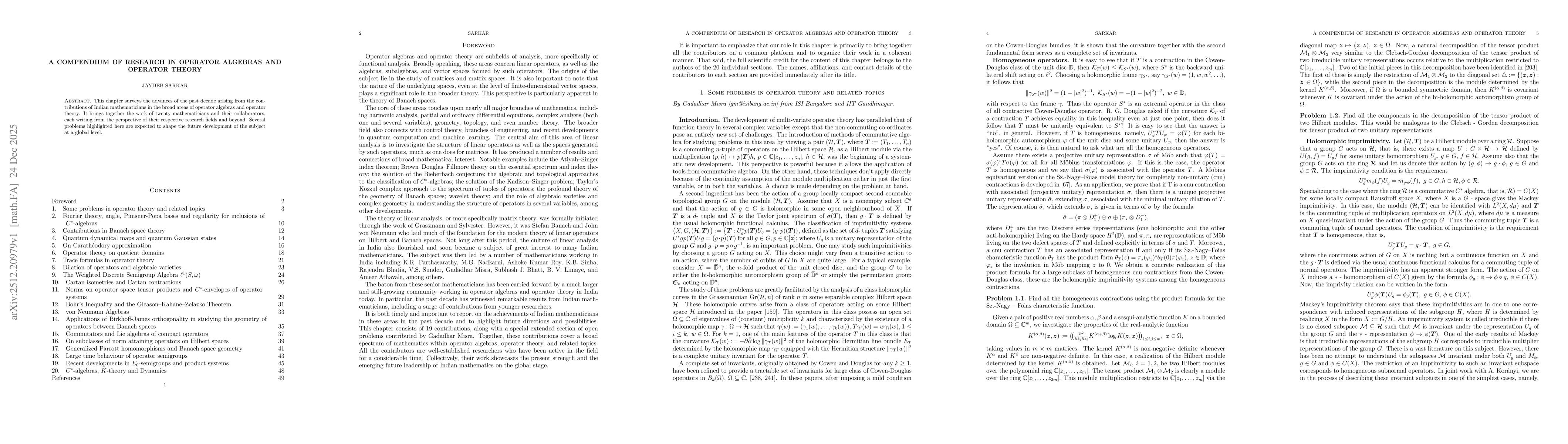Thumbnail for A compendium of research in operator algebras and operator theory