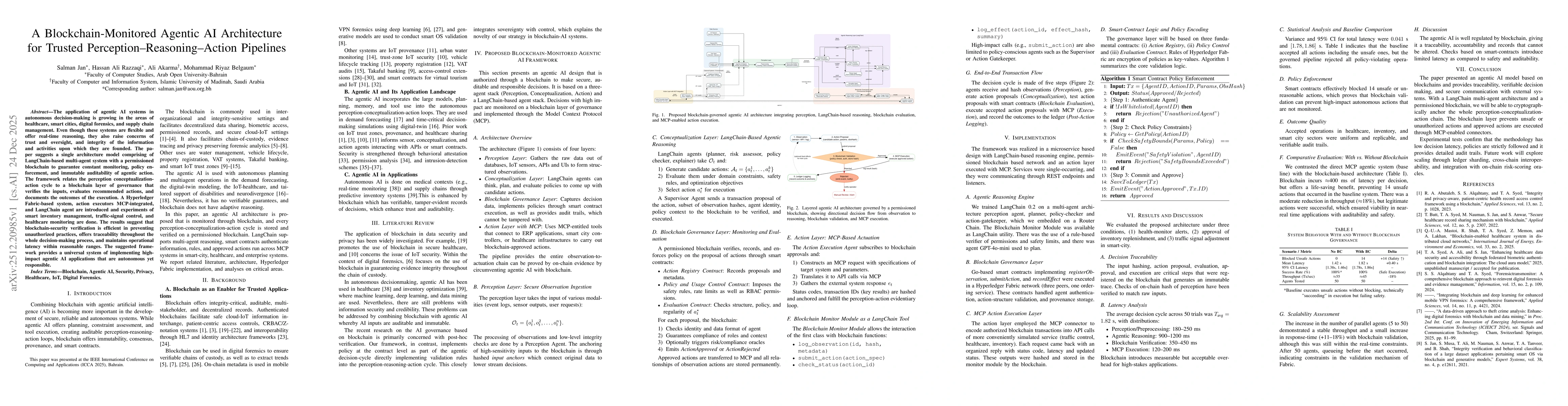 Thumbnail for A Blockchain-Monitored Agentic AI Architecture for Trusted Perception-Reasoning-Action Pipelines