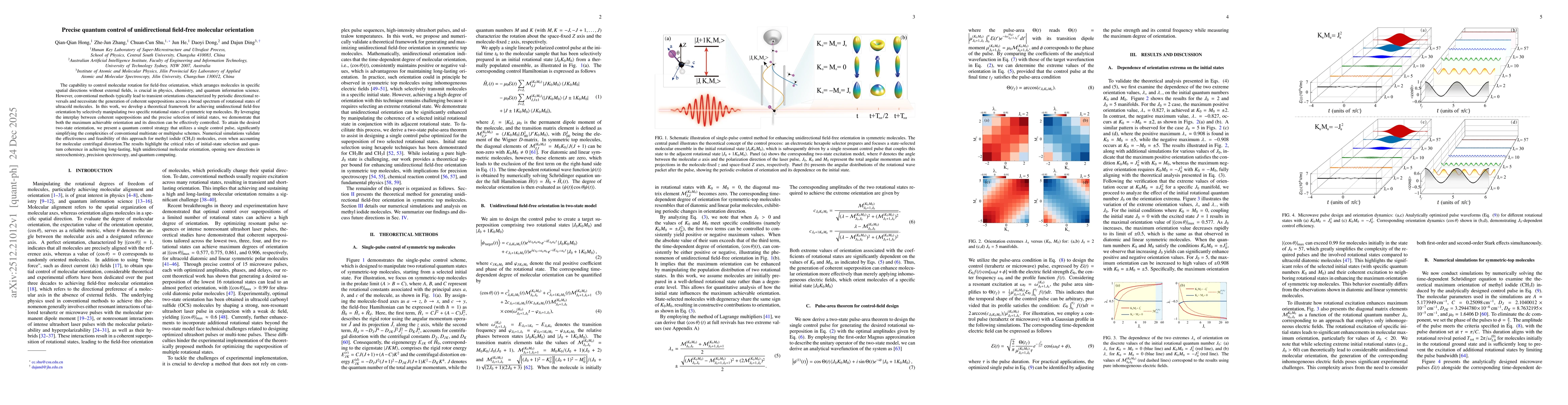 Thumbnail for Precise quantum control of unidirectional field-free molecular orientation