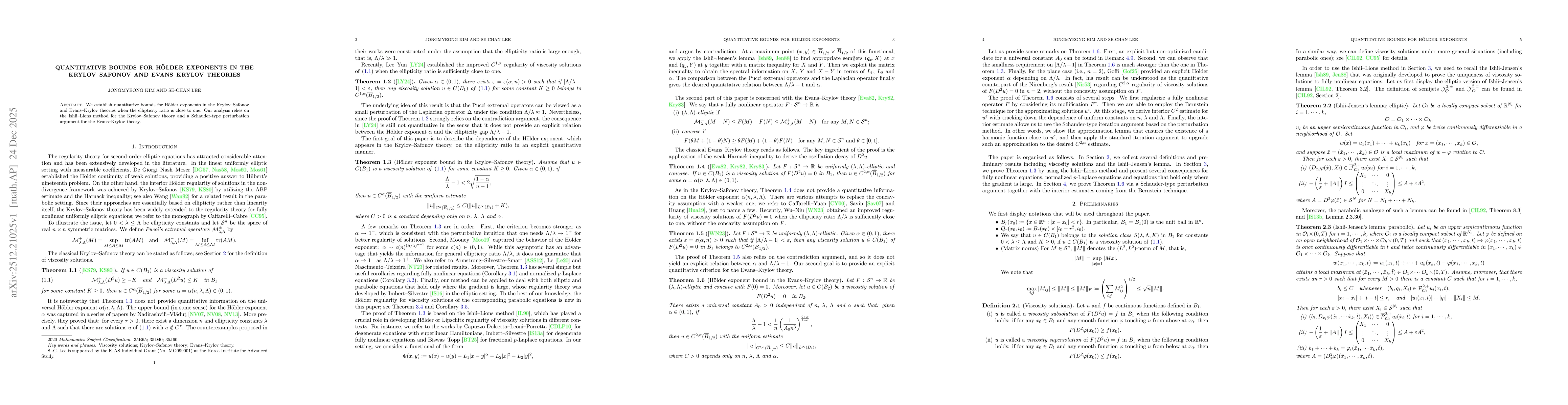 Thumbnail for Quantitative bounds for Hölder exponents in the Krylov--Safonov and Evans--Krylov theories