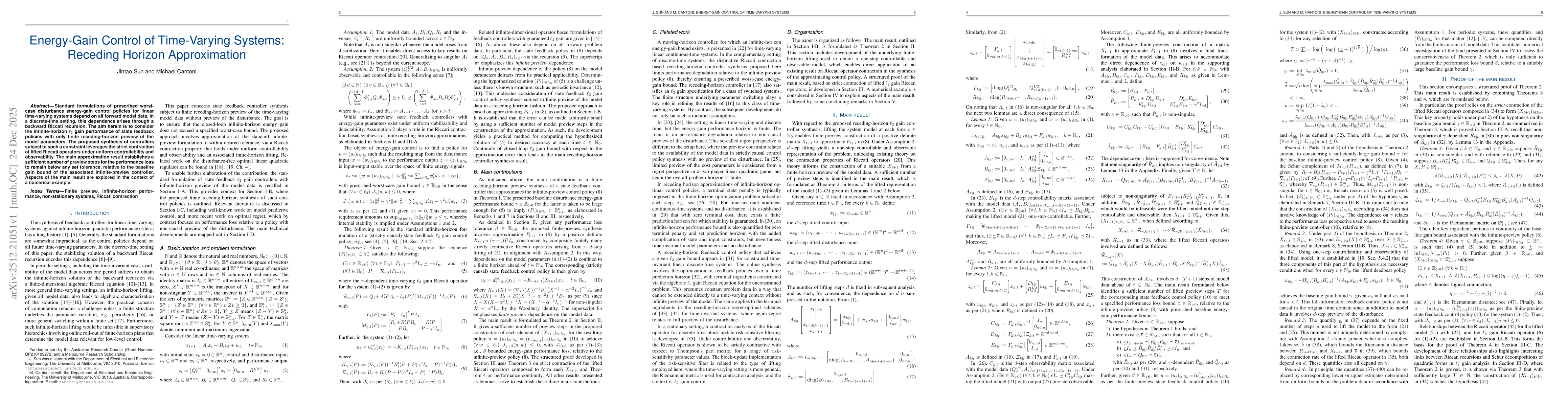 Thumbnail for Energy-Gain Control of Time-Varying Systems: Receding Horizon Approximation