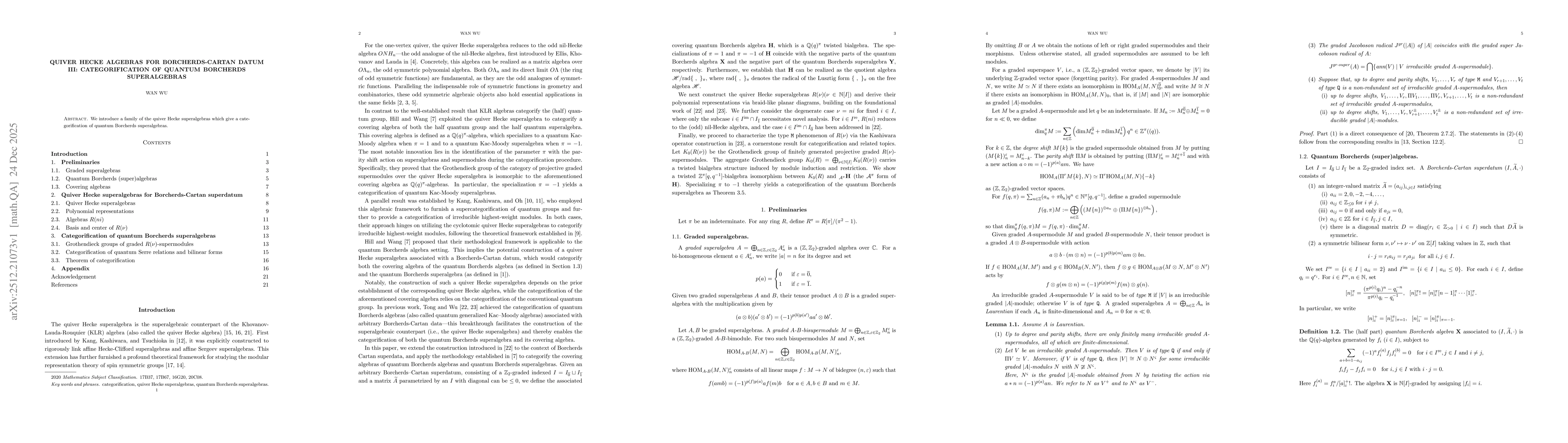Thumbnail for Quiver Hecke algebras for Borcherds-Cartan datum III: Categorification of quantum Borcherds superalgebras