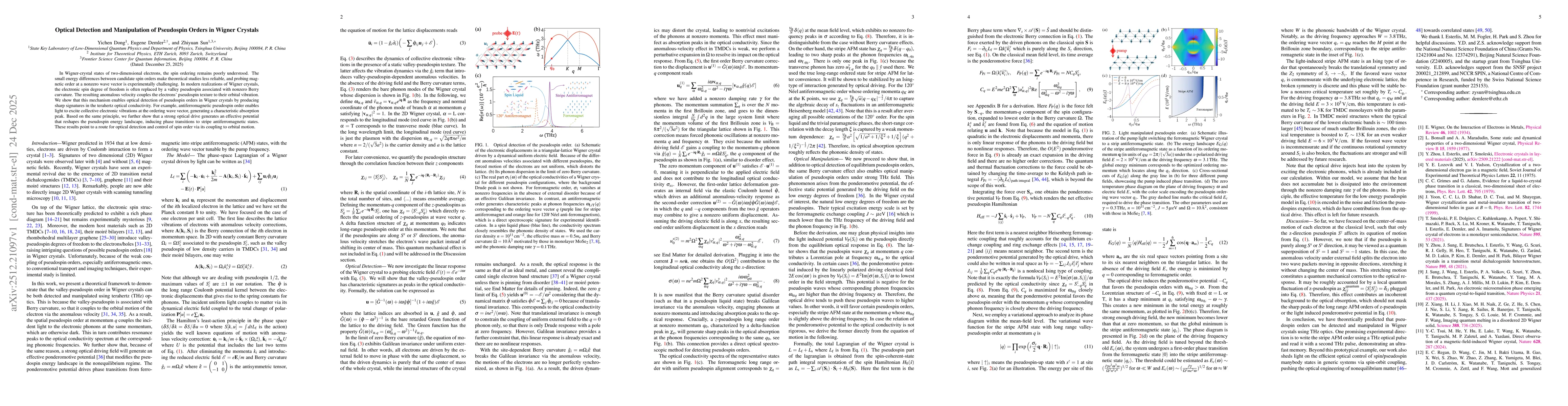 Thumbnail for Optical Detection and Manipulation of Pseudospin Orders in Wigner Crystals