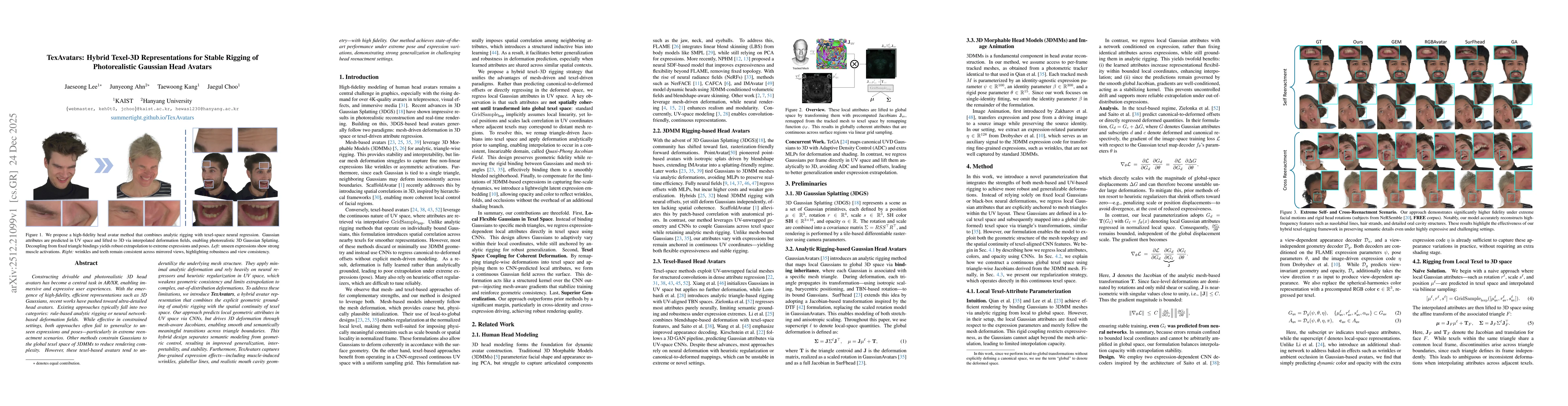 Thumbnail for TexAvatars : Hybrid Texel-3D Representations for Stable Rigging of Photorealistic Gaussian Head Avatars