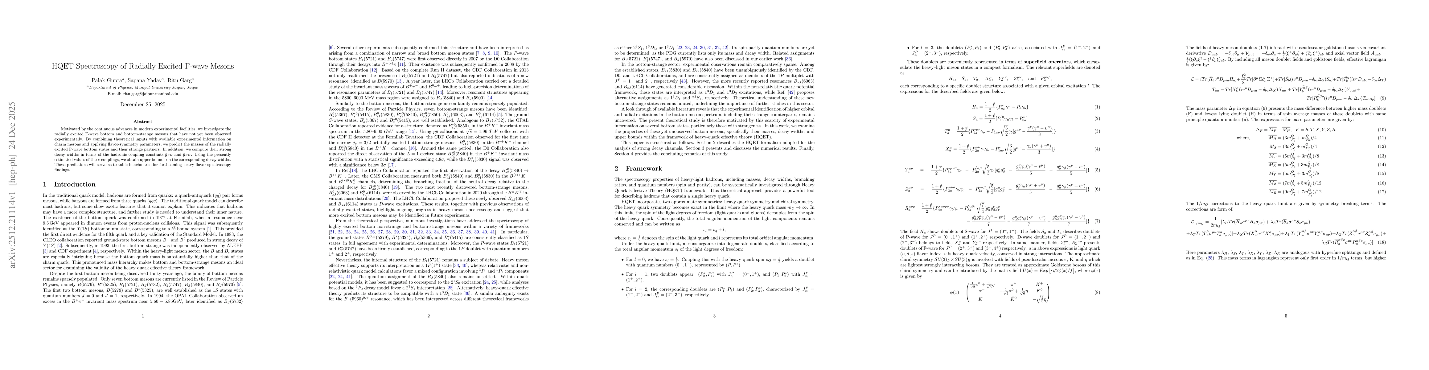 Thumbnail for HQET Spectroscopy of Radially Excited F-wave Mesons