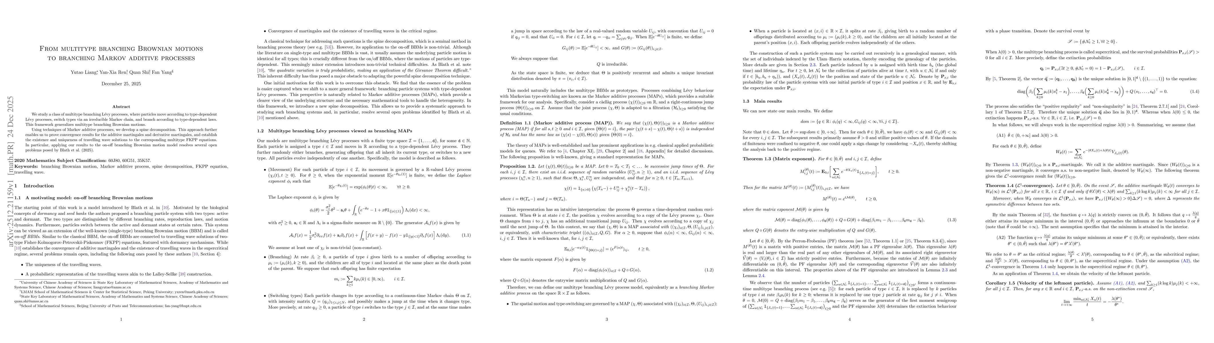 Thumbnail for From multitype branching Brownian motions to branching Markov additive processes