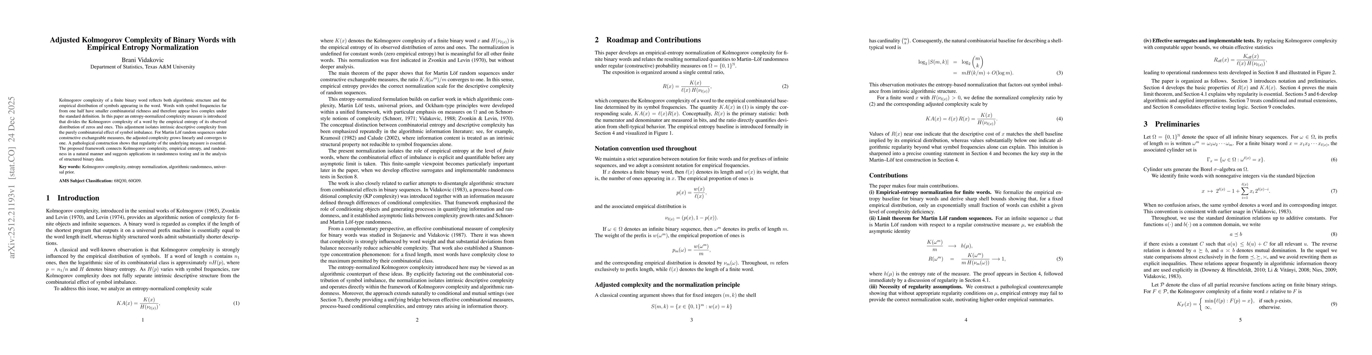 Thumbnail for Adjusted Kolmogorov Complexity of Binary Words with Empirical Entropy Normalization