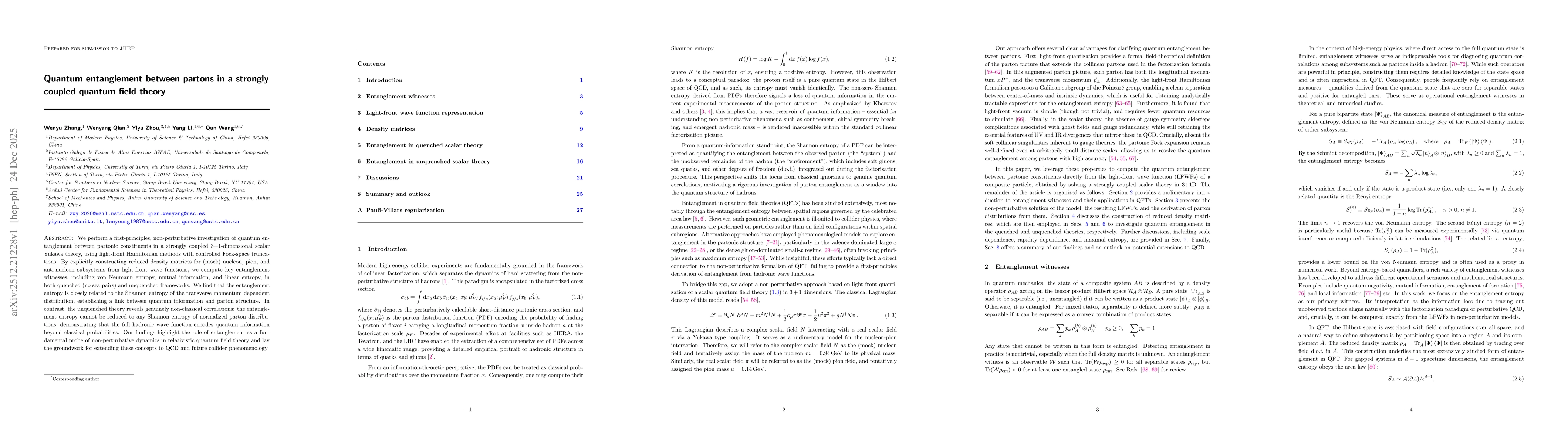 Thumbnail for Quantum entanglement between partons in a strongly coupled quantum field theory