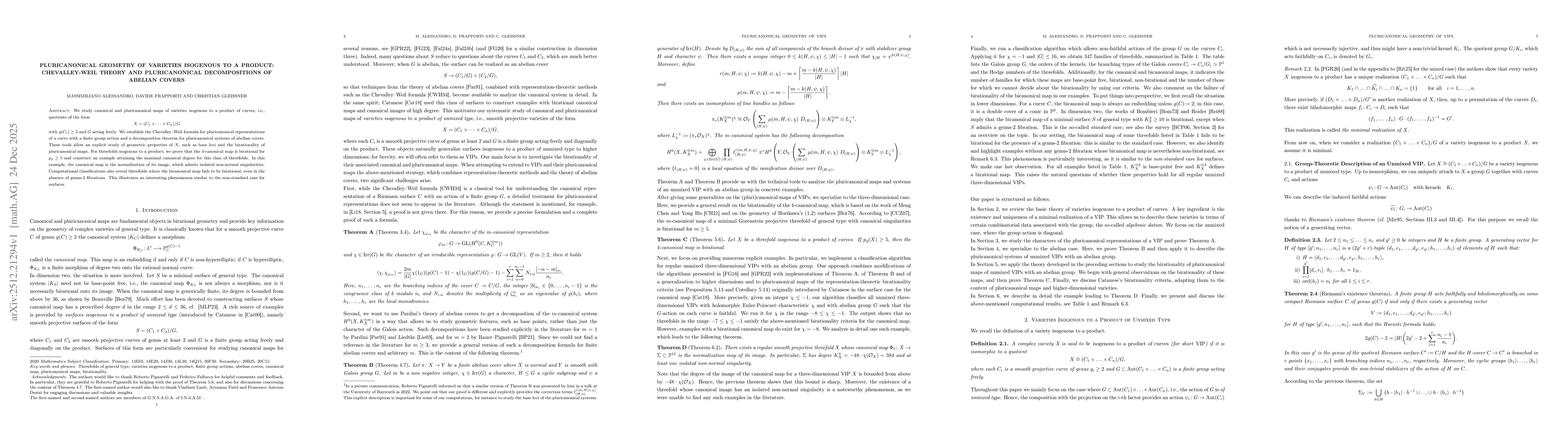 Thumbnail for Pluricanonical Geometry of Varieties Isogenous to a Product: Chevalley-Weil Theory and Pluricanonical Decompositions of Abelian Covers