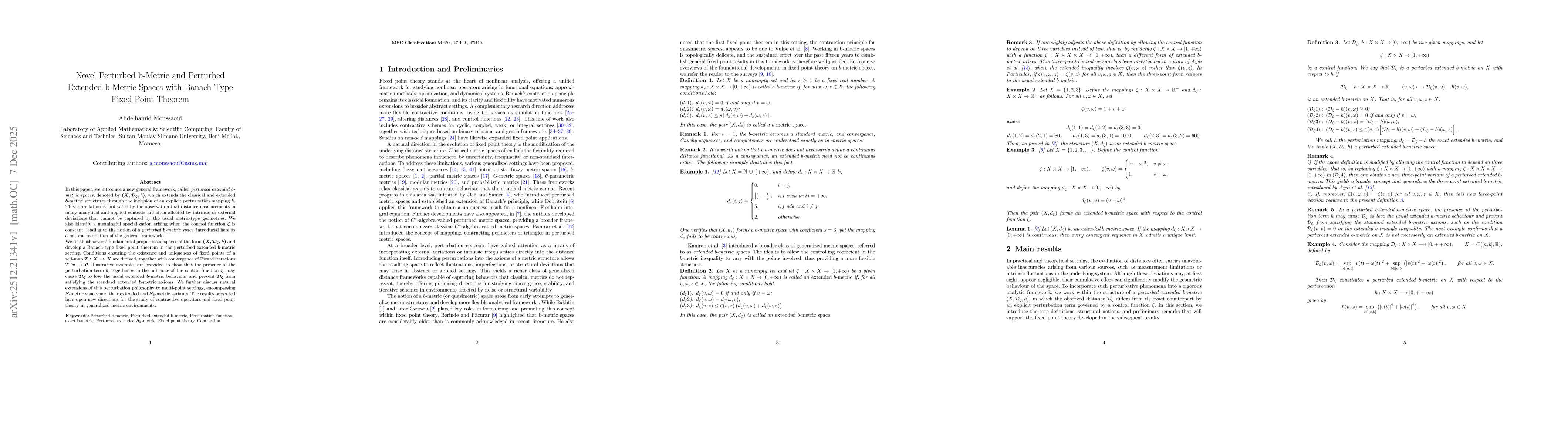 Thumbnail for Novel Perturbed b-Metric and Perturbed Extended b-Metric Spaces with Banach-Type Fixed Point Theorem