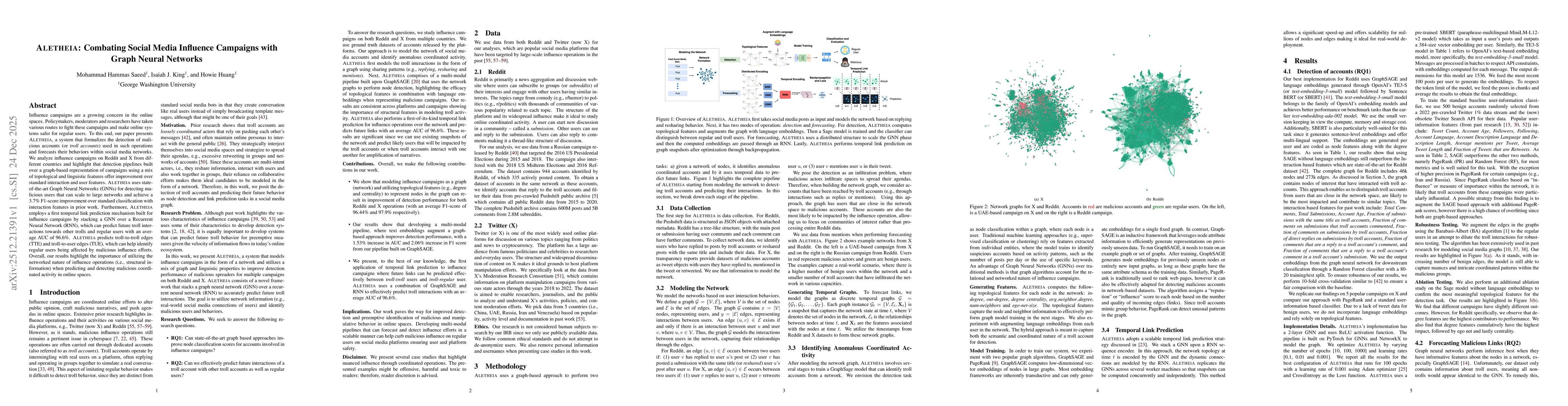 Thumbnail for ALETHEIA: Combating Social Media Influence Campaigns with Graph Neural Networks