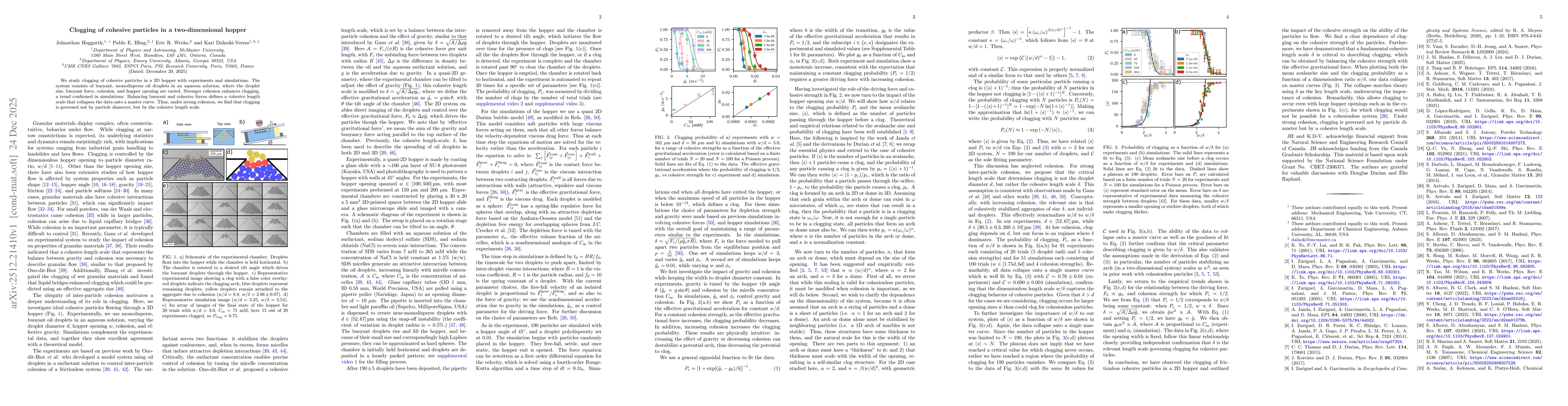 Thumbnail for Clogging of cohesive particles in a two-dimensional hopper