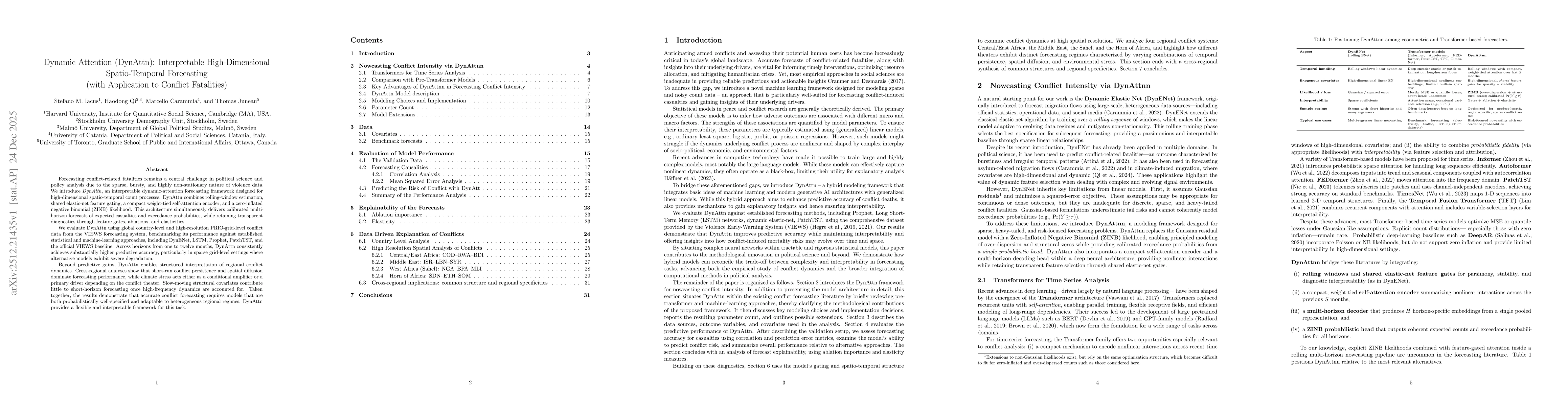 Thumbnail for Dynamic Attention (DynAttn): Interpretable High-Dimensional Spatio-Temporal Forecasting (with Application to Conflict Fatalities)