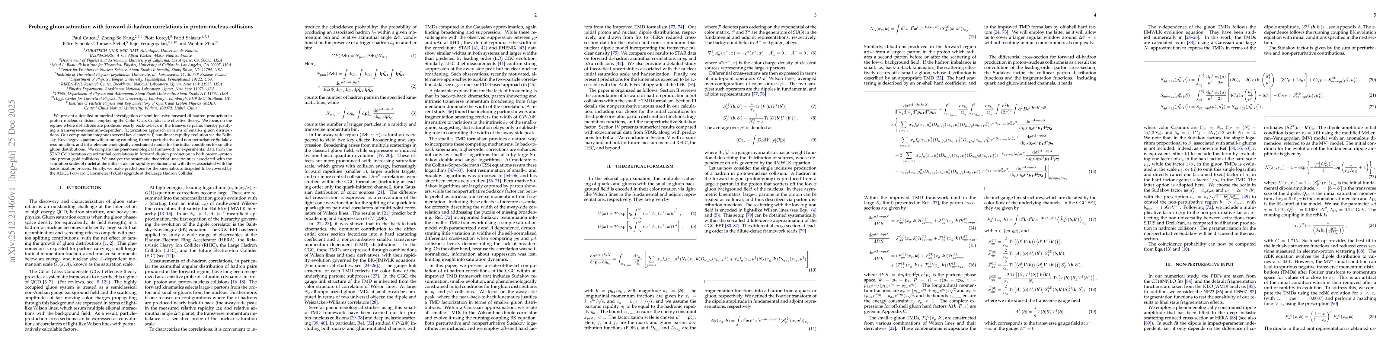 Thumbnail for Probing gluon saturation with forward di-hadron correlations in proton-nucleus collisions