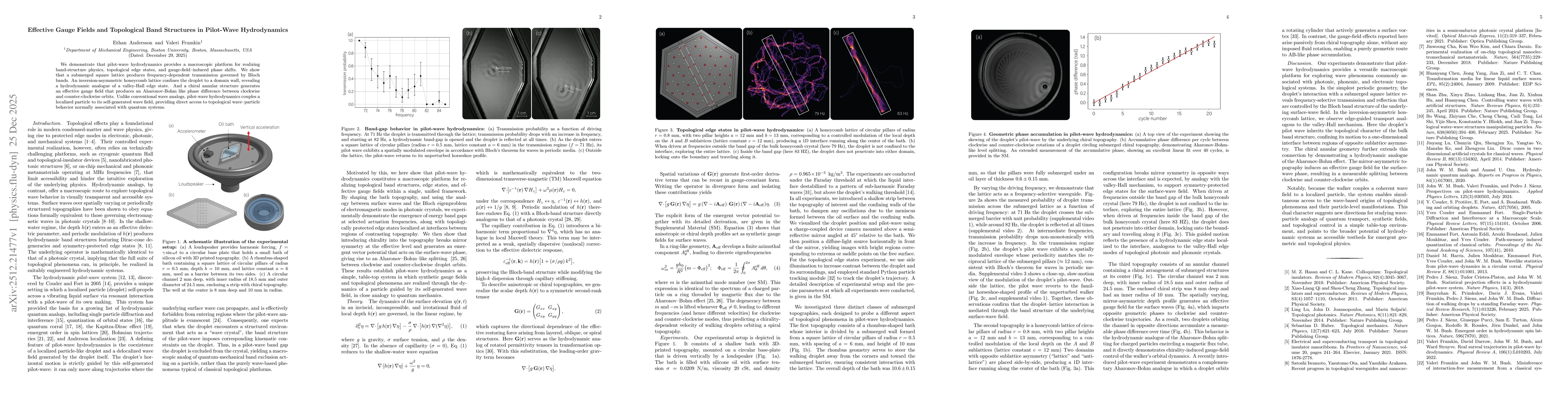 Thumbnail for Effective Gauge Fields and Topological Band Structures in Pilot-Wave Hydrodynamics