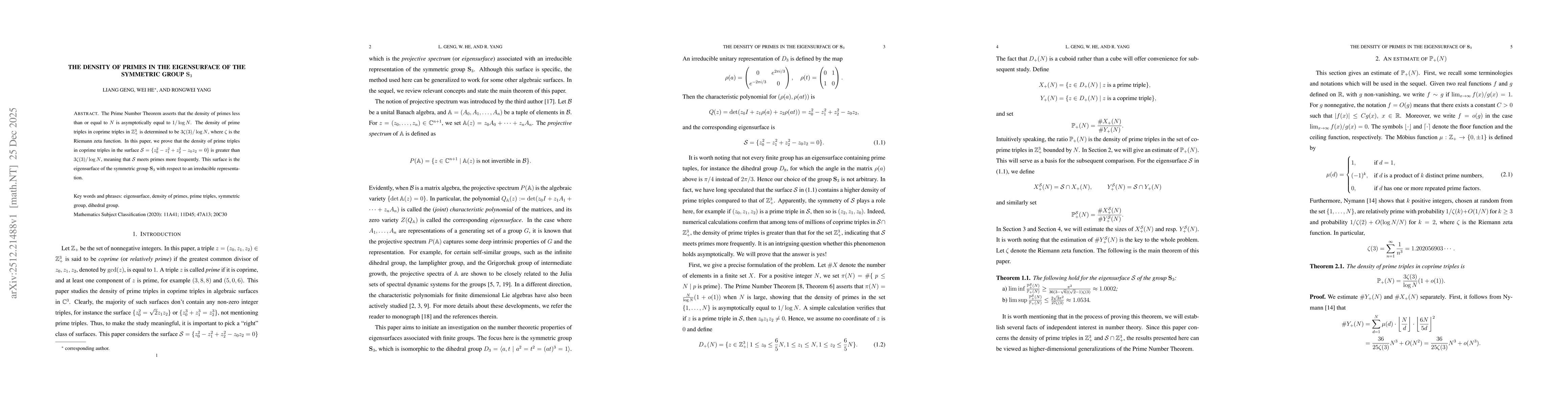 Thumbnail for The Density of Primes in the Eigensurface of ${\bf S}_3$