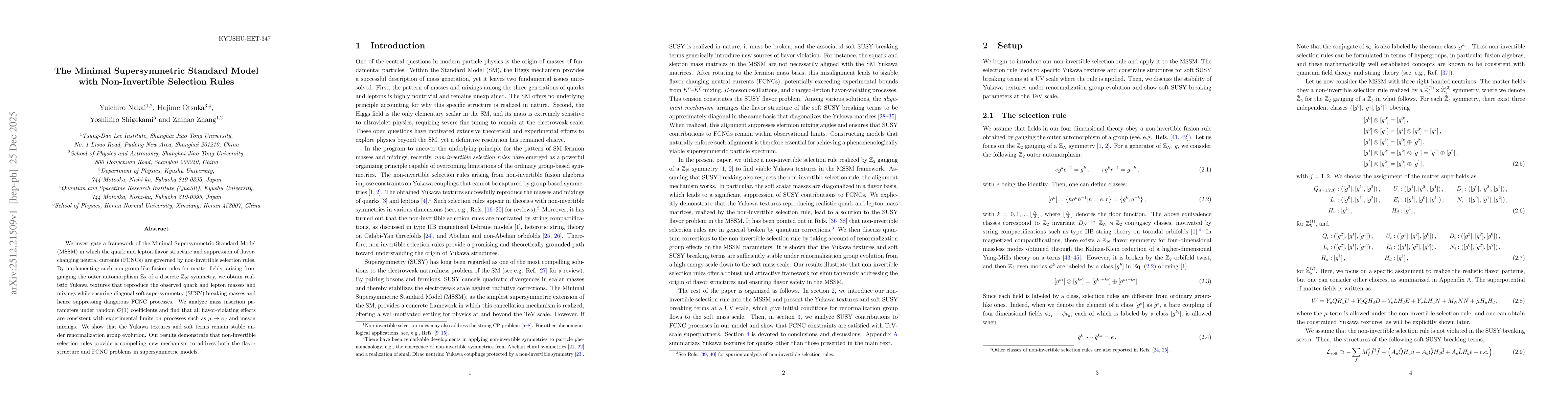 Thumbnail for The Minimal Supersymmetric Standard Model with Non-Invertible Selection Rules