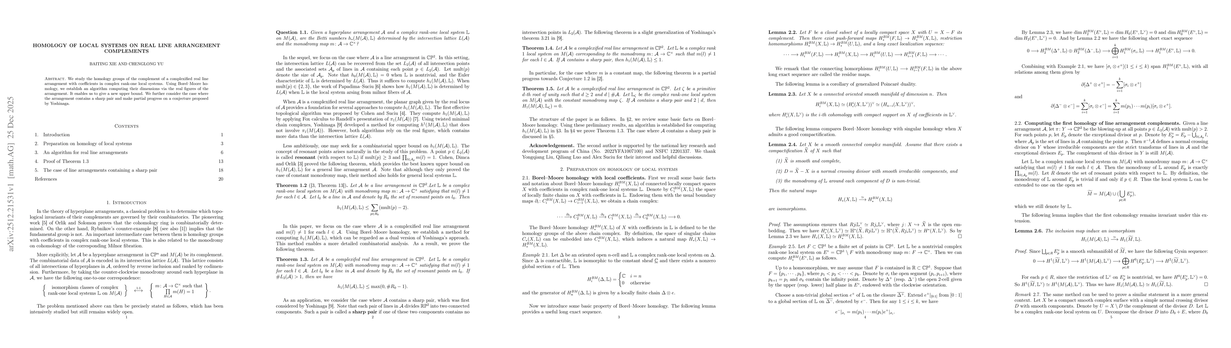 Thumbnail for Homology of Local Systems on Real Line Arrangement Complements