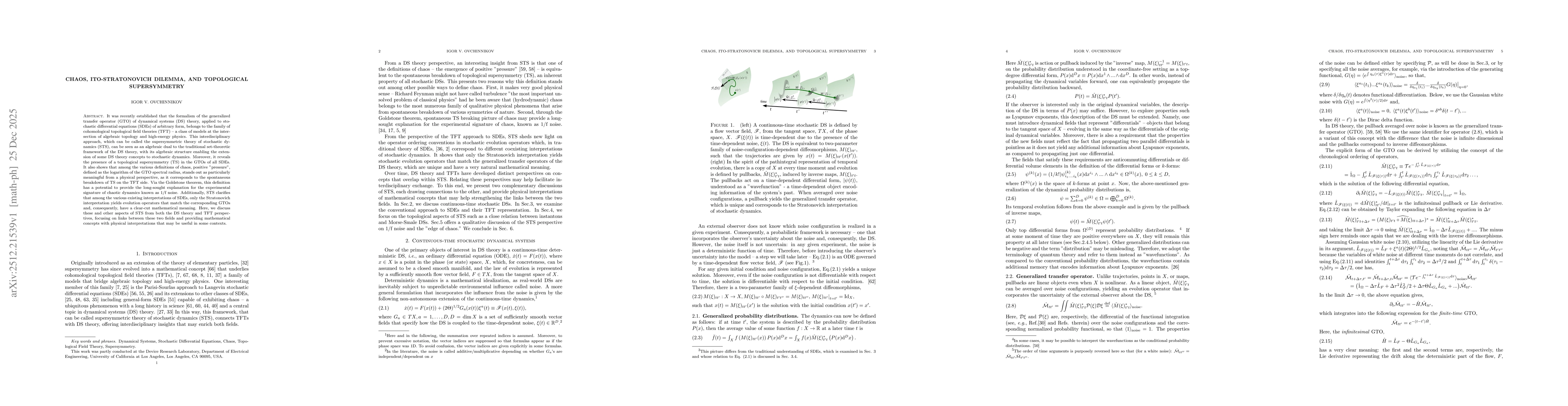 Thumbnail for Chaos, Ito-Stratonovich dilemma, and topological supersymmetry