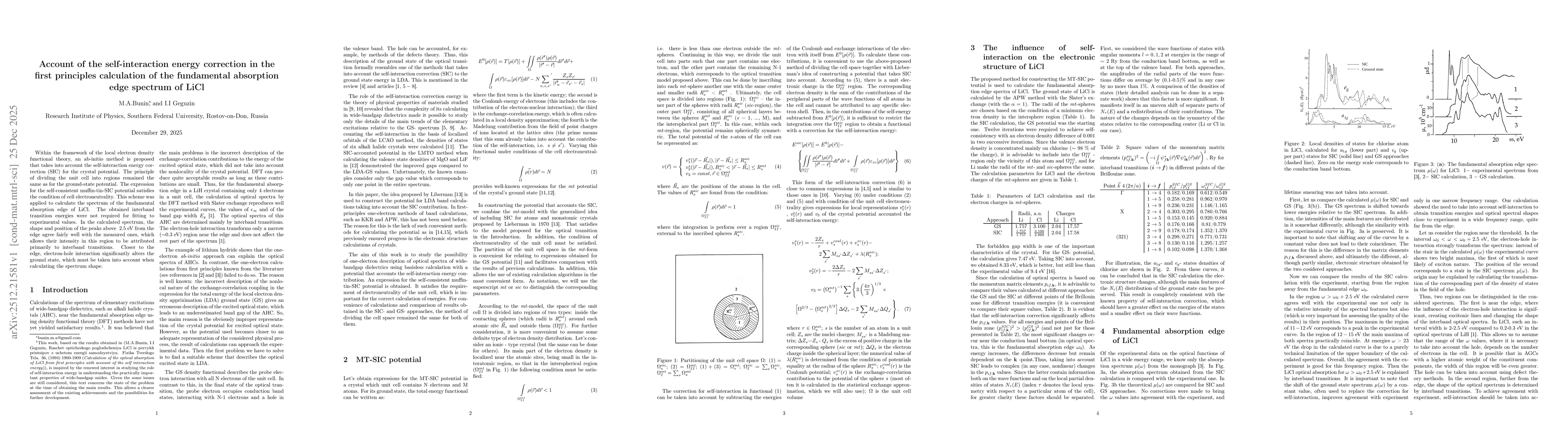 Thumbnail for Account of the self-interaction energy correction in the first principles calculation of the fundamental absorption edge spectrum of LiCl