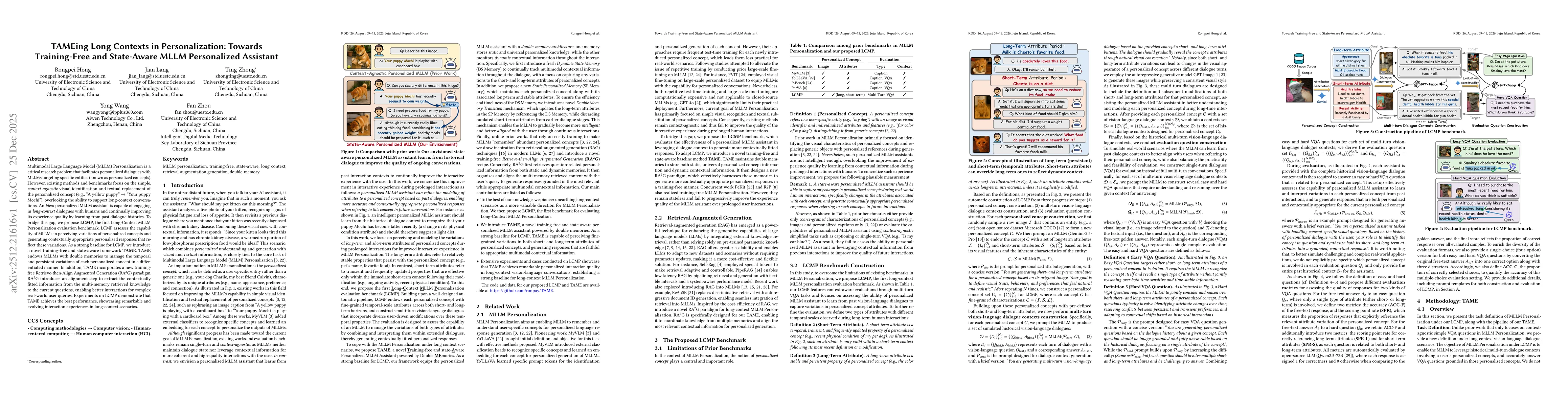 Thumbnail for TAMEing Long Contexts in Personalization: Towards Training-Free and State-Aware MLLM Personalized Assistant