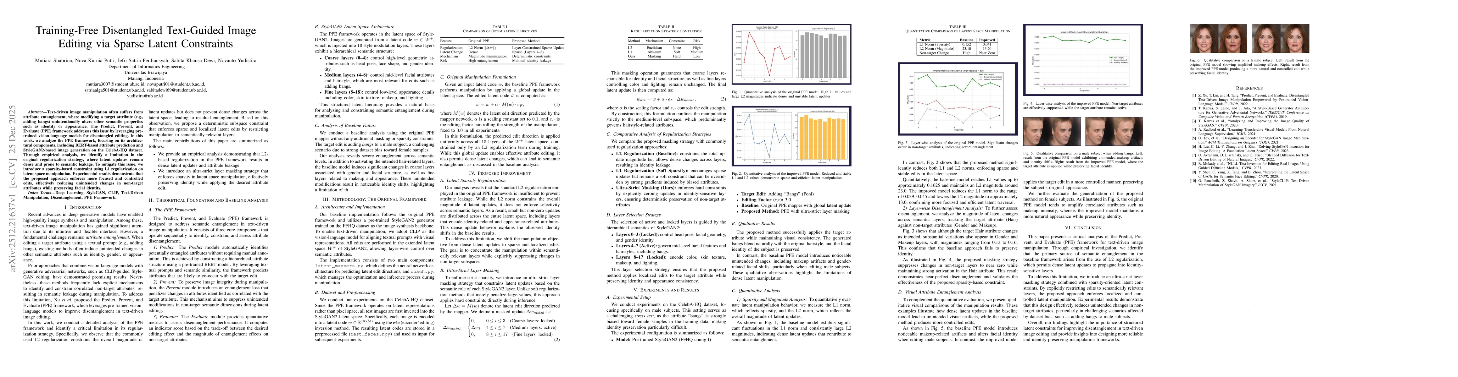 Thumbnail for Training-Free Disentangled Text-Guided Image Editing via Sparse Latent Constraints