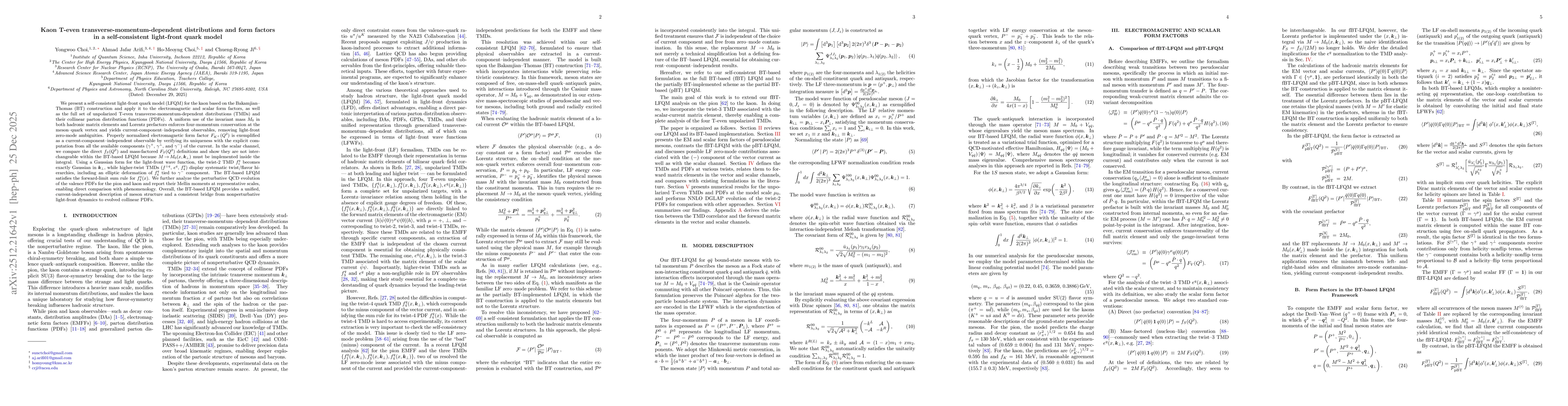 Thumbnail for Kaon T-even transverse-momentum-dependent distributions and form factors in a self-consistent light-front quark model
