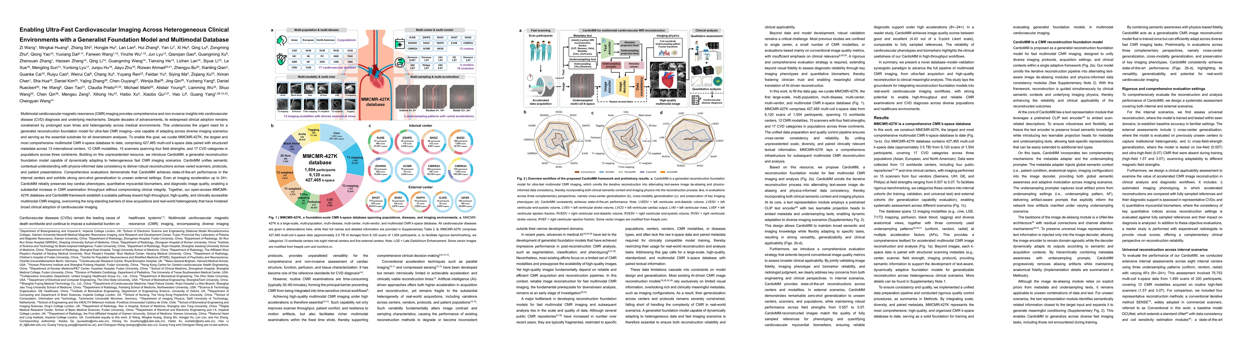 Thumbnail for Enabling Ultra-Fast Cardiovascular Imaging Across Heterogeneous Clinical Environments with a Generalist Foundation Model and Multimodal Database