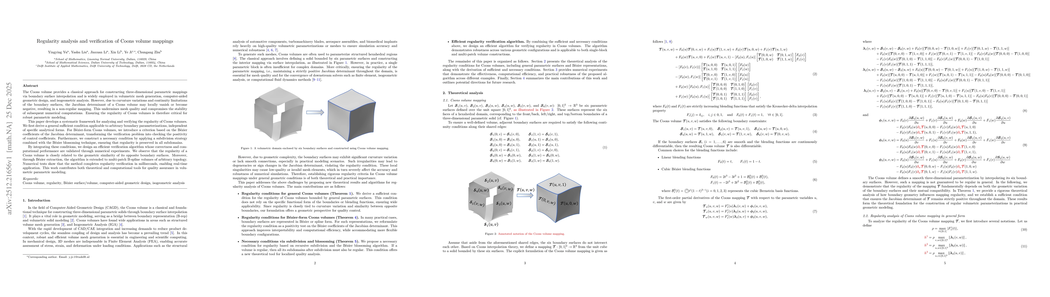Thumbnail for Regularity analysis and verification of Coons volume mappings