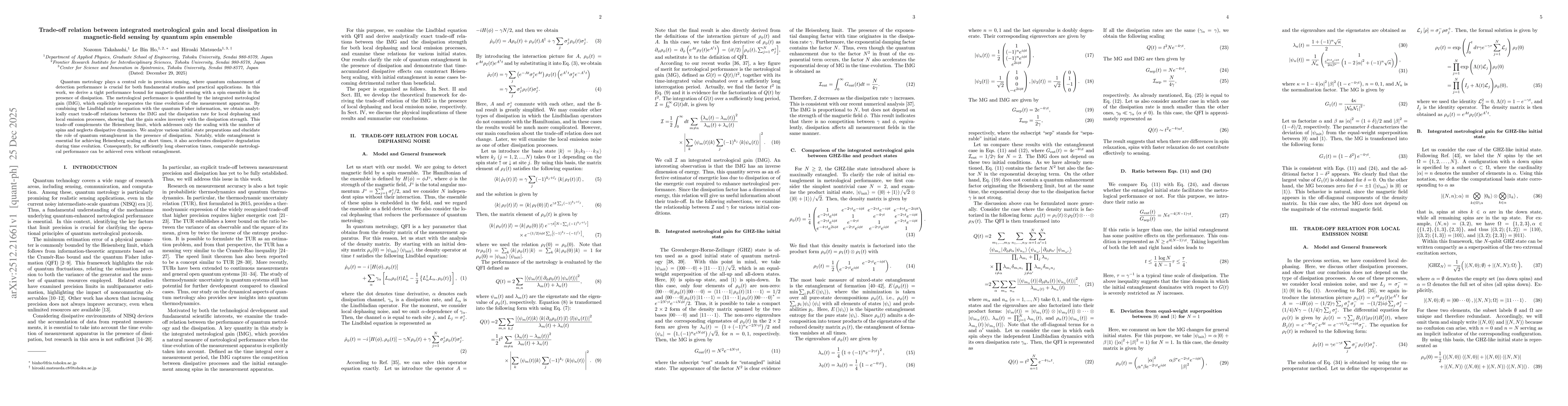Thumbnail for Trade-off relation between integrated metrological gain and local dissipation in magnetic-field sensing by quantum spin ensemble