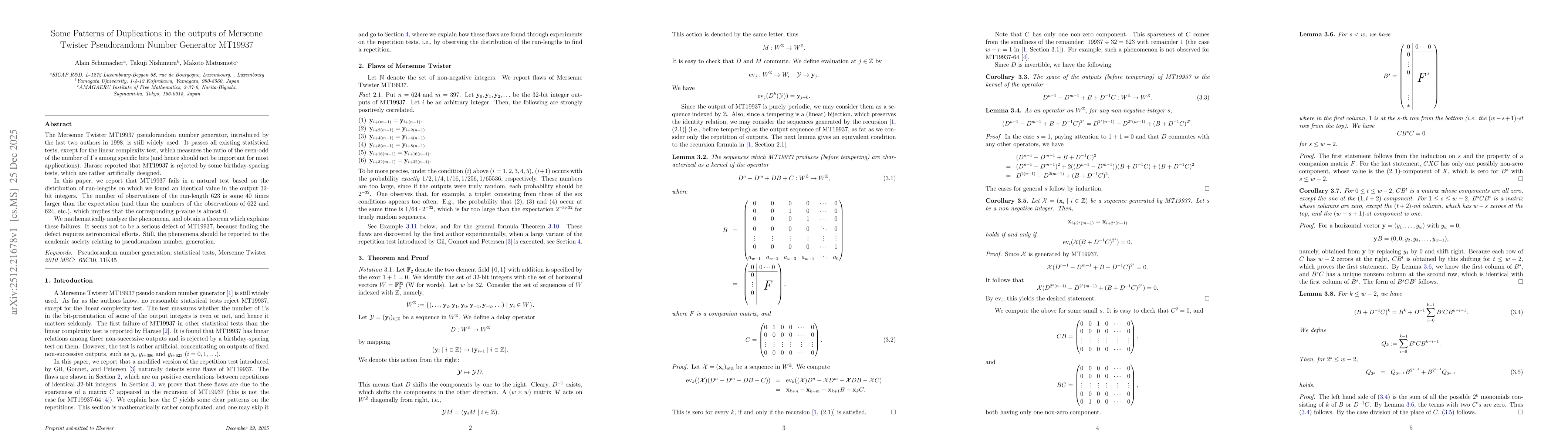 Thumbnail for Some Patterns of Duplications in the outputs of Mersenne Twister Pseudorandom Number Generator MT19937