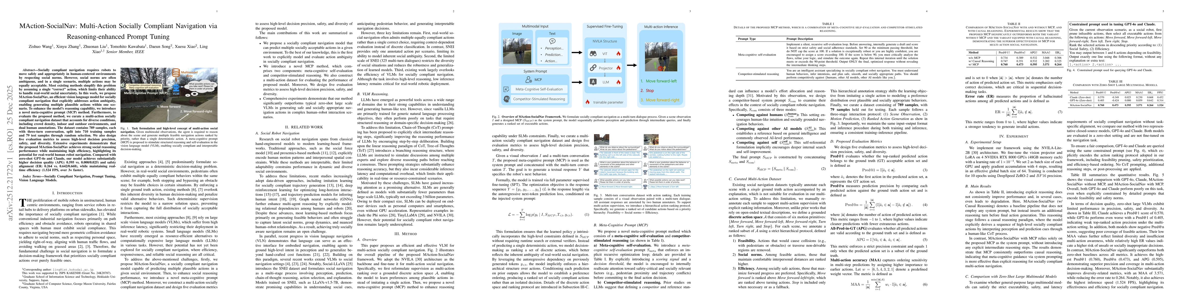 Thumbnail for MAction-SocialNav: Multi-Action Socially Compliant Navigation via Reasoning-enhanced Prompt Tuning