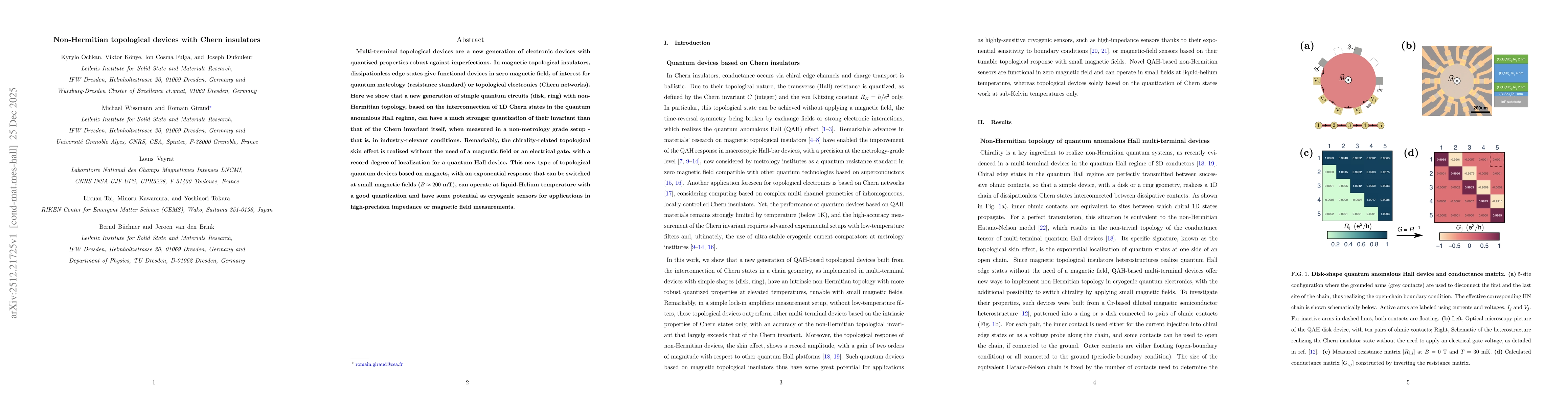 Thumbnail for Non-Hermitian topological devices with Chern insulators