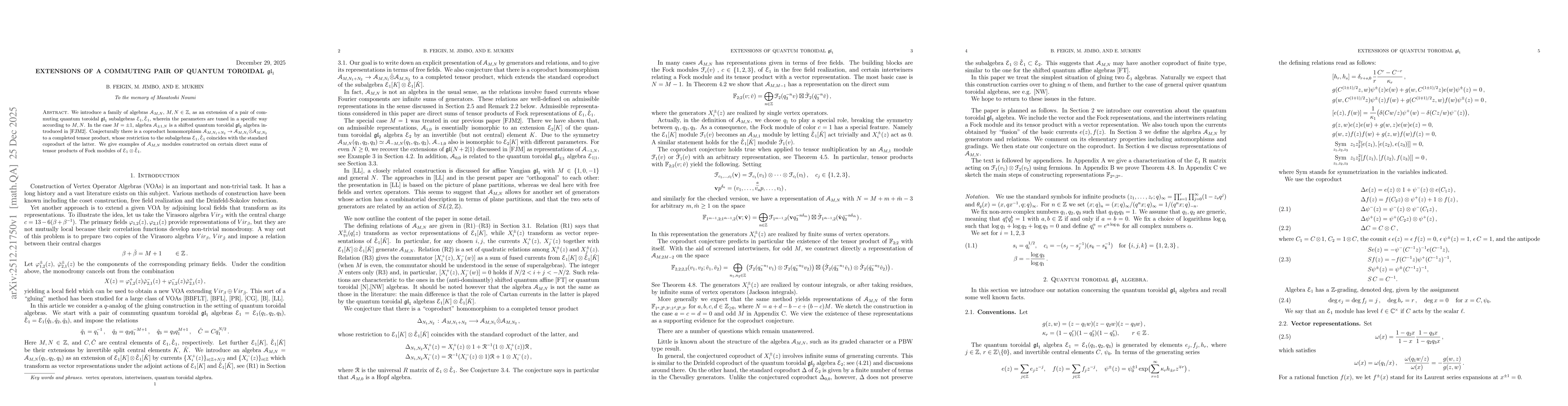 Thumbnail for Extensions of a commuting pair of quantum toroidal $\mathfrak{gl}_1$