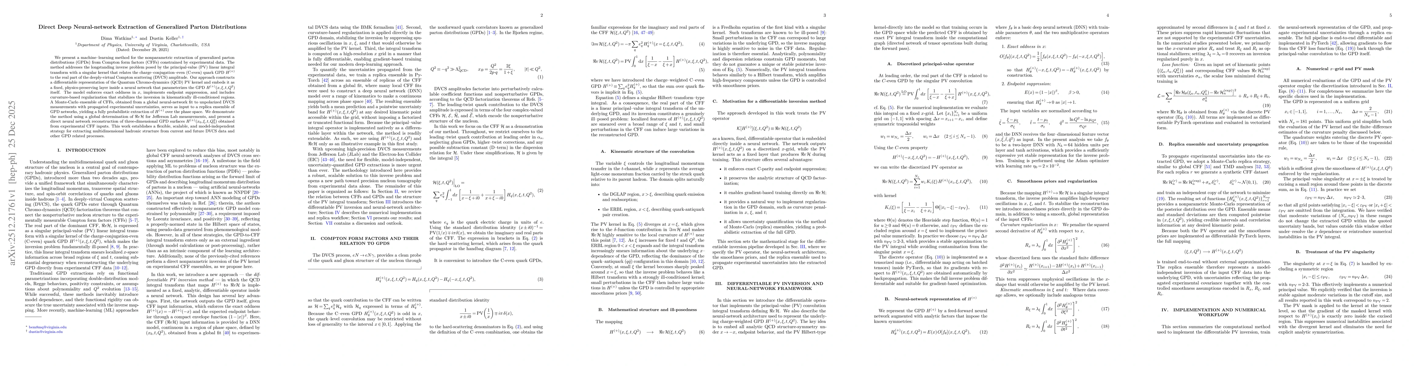 Thumbnail for Direct Deep Neural-network Extraction of Generalized Parton Distributions