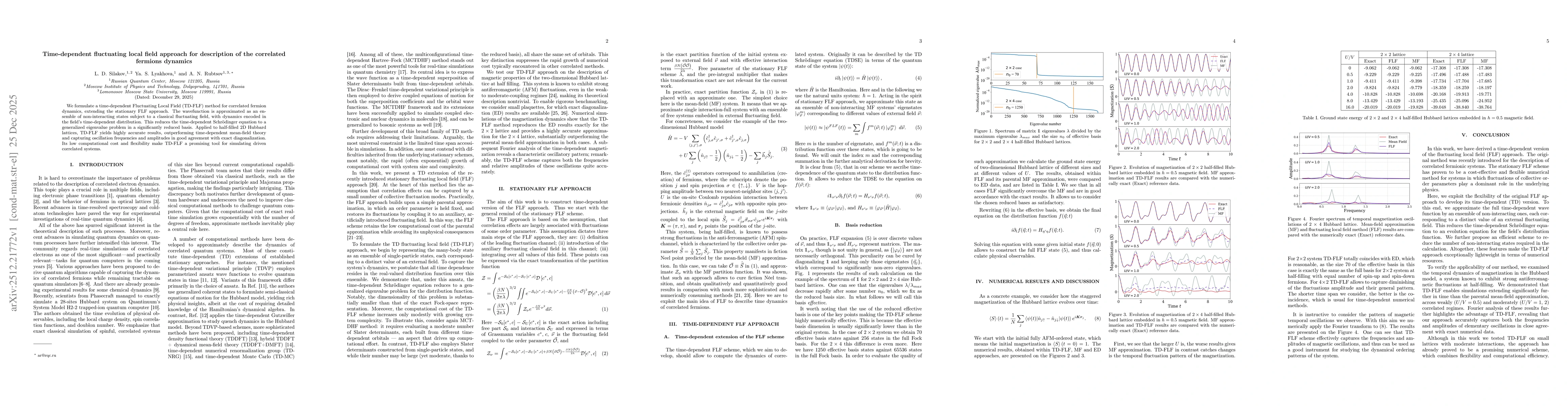 Thumbnail for Time-dependent fluctuating local field approach for description of the correlated fermions dynamics