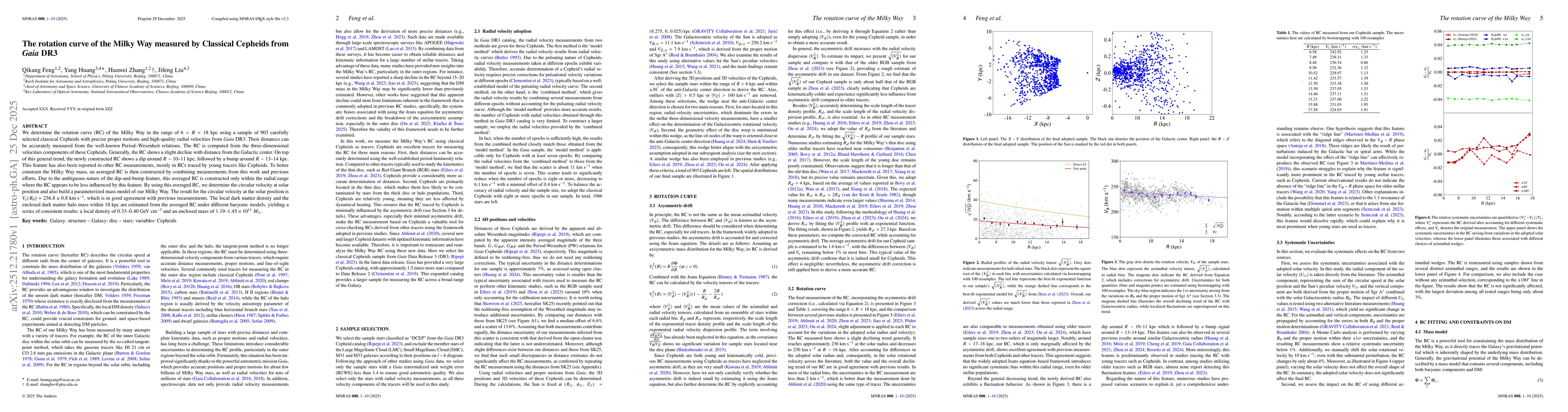 Thumbnail for The rotation curve of the Milky Way measured by Classical Cepheids from Gaia DR3