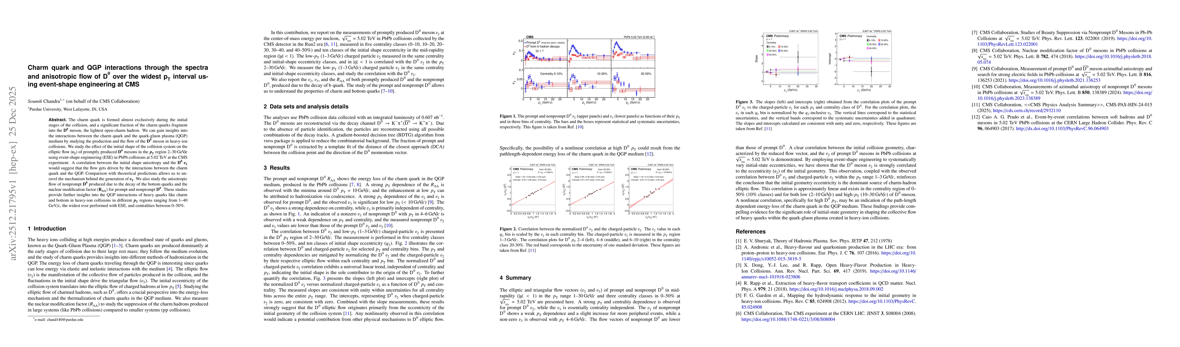 Thumbnail for Charm quark and QGP interactions through the spectra and anisotropic flow of D$^0$ over the widest p$_\text{T}$ interval using event-shape engineering at CMS