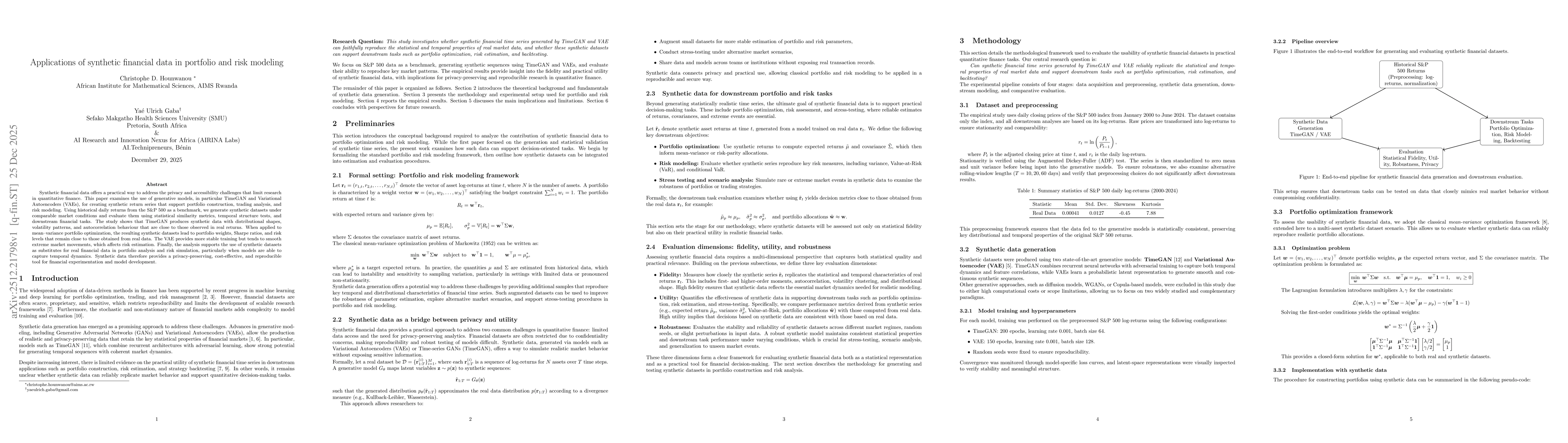 Thumbnail for Applications of synthetic financial data in portfolio and risk modeling