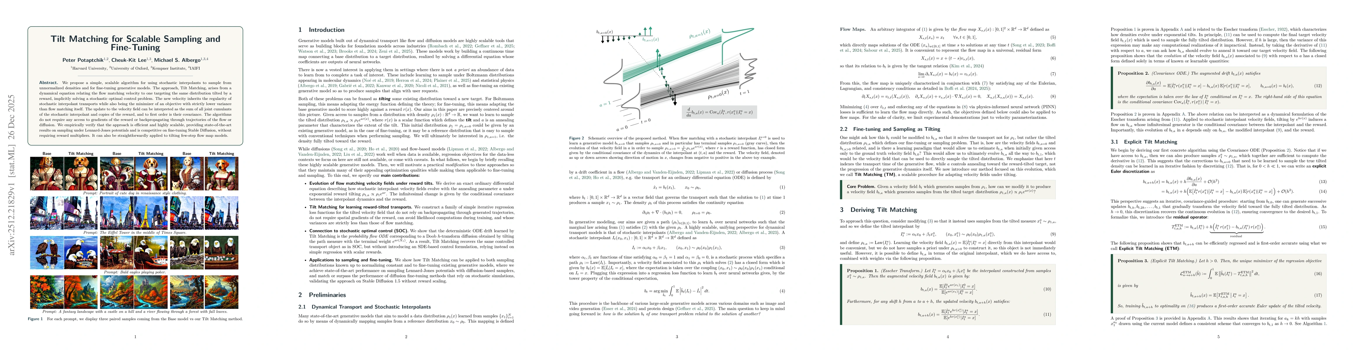 Thumbnail for Tilt Matching for Scalable Sampling and Fine-Tuning